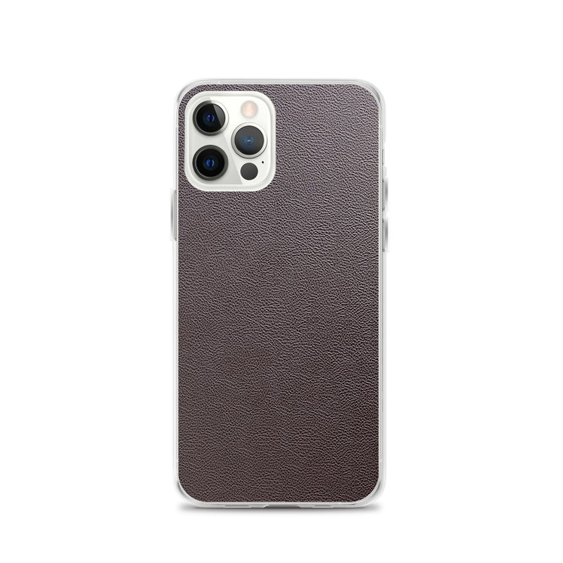 Load image into Gallery viewer, Dark Brown Leather iPhone Clear Thin Case CREATIVETECH
