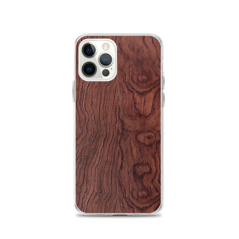 Load image into Gallery viewer, Bubinga Brown Wood iPhone Clear Thin Case CREATIVETECH