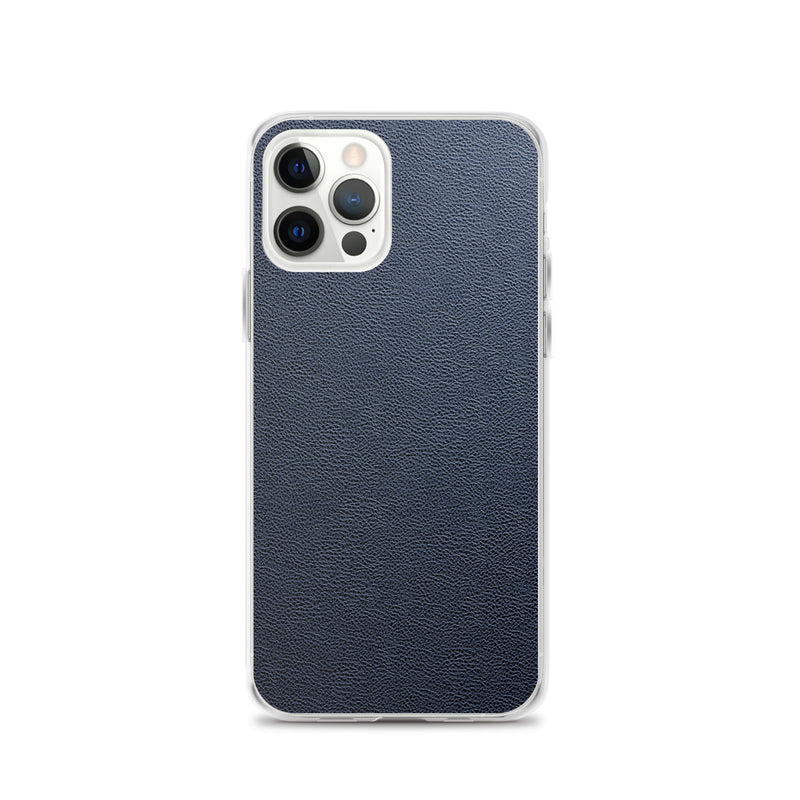 Load image into Gallery viewer, Dark Blue Leather iPhone Clear Thin Case CREATIVETECH
