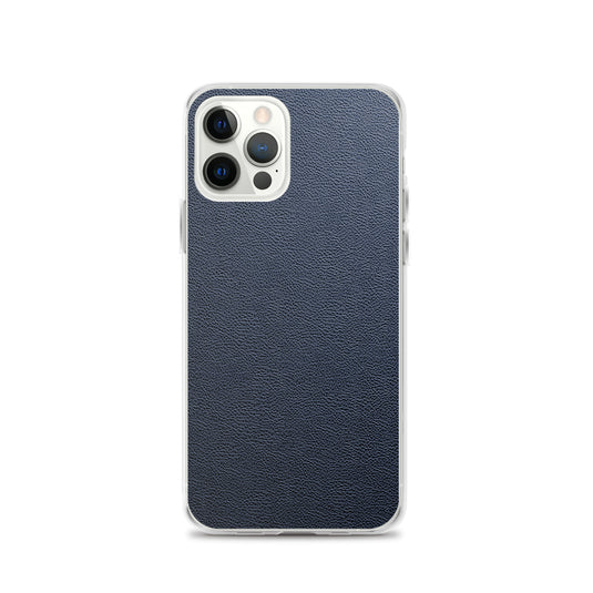 Dark Blue Leather iPhone Clear Thin Case CREATIVETECH