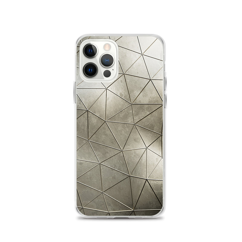 Load image into Gallery viewer, Aged Gold Polygon iPhone Clear Thin Case CREATIVETECH
