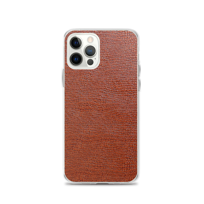 Load image into Gallery viewer, Exotic Brown Leather iPhone Clear Thin Case CREATIVETECH
