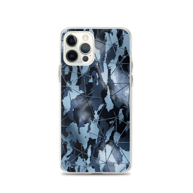 Load image into Gallery viewer, Dark Grey Military Camouflage Tech Polygon iPhone Clear Thin Case CREATIVETECH