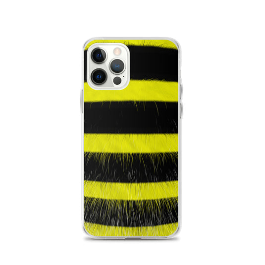 Fluffy Bee Yellow Black iPhone Clear Thin Case CREATIVETECH