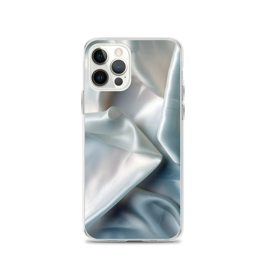 White Satin Pearl Cloth iPhone Clear Thin Case CREATIVETECH