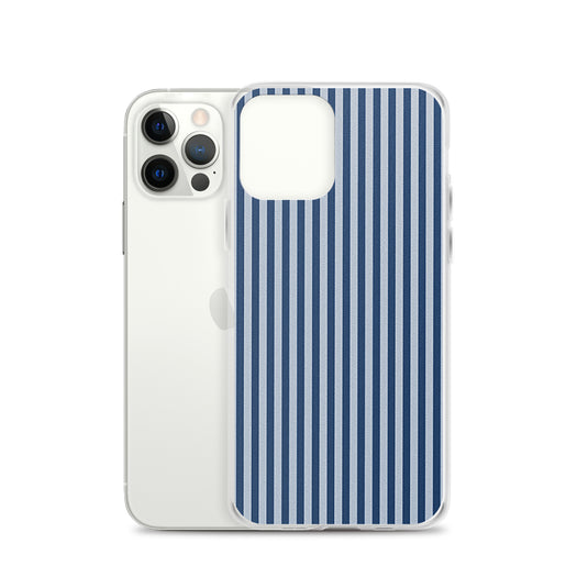 Marine Blue Ribbed iPhone Clear Thin Case CREATIVETECH