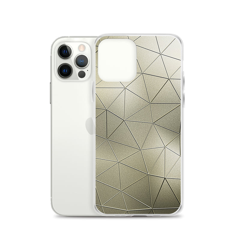 Load image into Gallery viewer, Golden Metal Polygon iPhone Clear Thin Case CREATIVETECH
