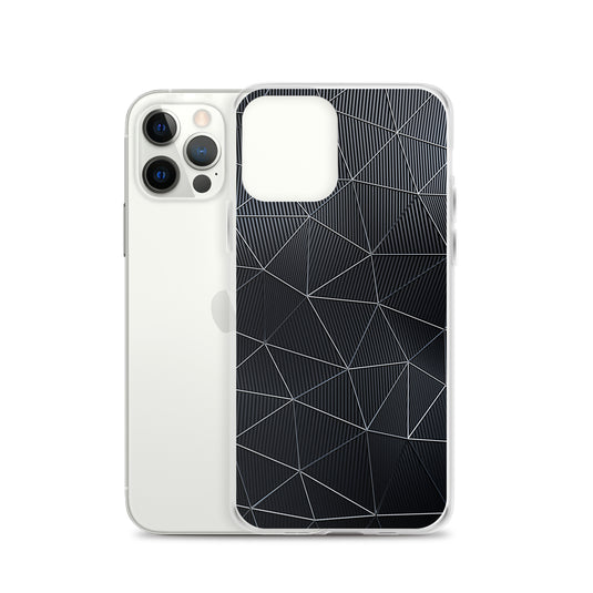 Silver Polygon Carbon Fiber iPhone Clear Thin Case CREATIVETECH