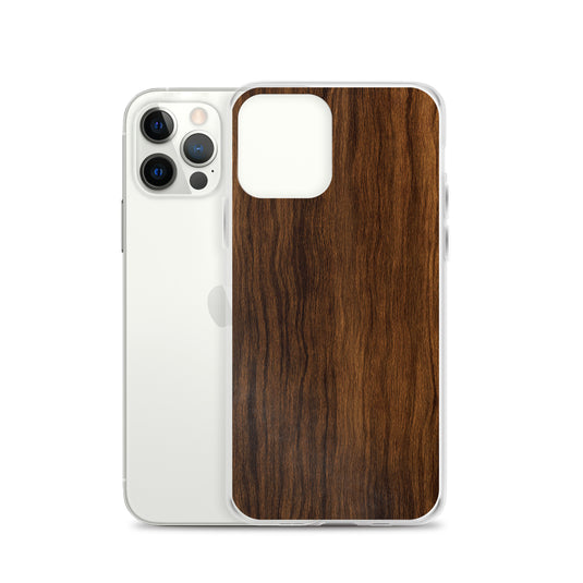 Dark Brown Wood iPhone Clear Thin Case CREATIVETECH