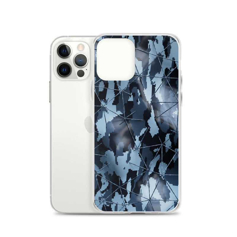 Load image into Gallery viewer, Dark Grey Military Camouflage Tech Polygon iPhone Clear Thin Case CREATIVETECH