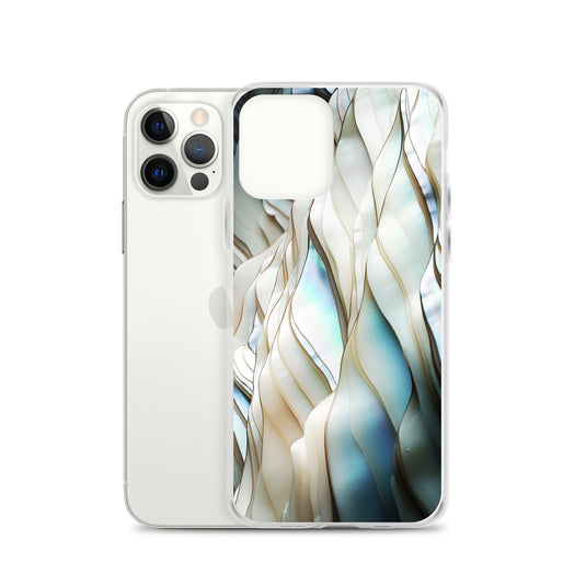 Cream Blue White Pearl iPhone Clear Thin Case CREATIVETECH