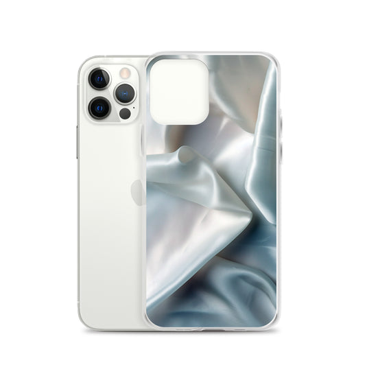 White Satin Pearl Cloth iPhone Clear Thin Case CREATIVETECH