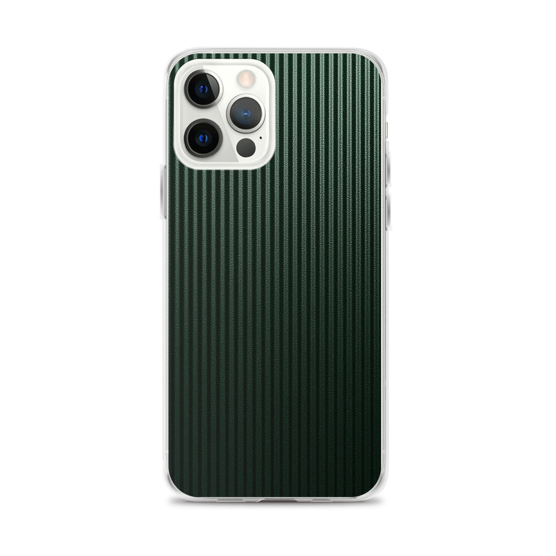 Load image into Gallery viewer, Dark Green Striped Carbon Fiber iPhone Clear Thin Case CREATIVETECH