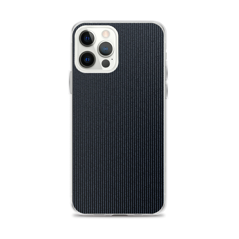 Load image into Gallery viewer, Dark Grey Striped Textile iPhone Clear Thin Case CREATIVETECH
