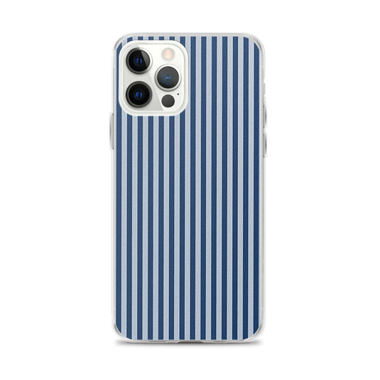 Marine Blue Ribbed iPhone Clear Thin Case CREATIVETECH