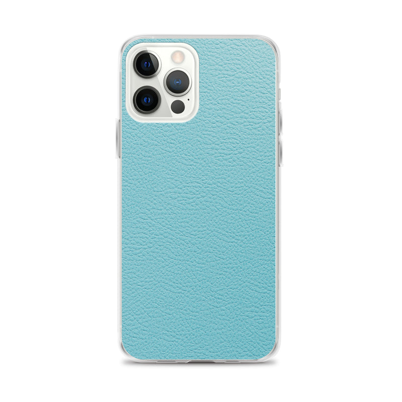 Load image into Gallery viewer, Mint Green Leather iPhone Clear Thin Case CREATIVETECH