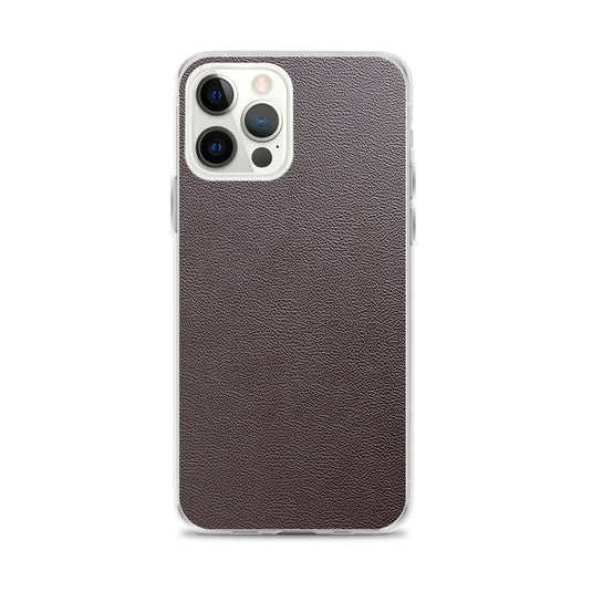 Dark Brown Leather iPhone Clear Thin Case CREATIVETECH