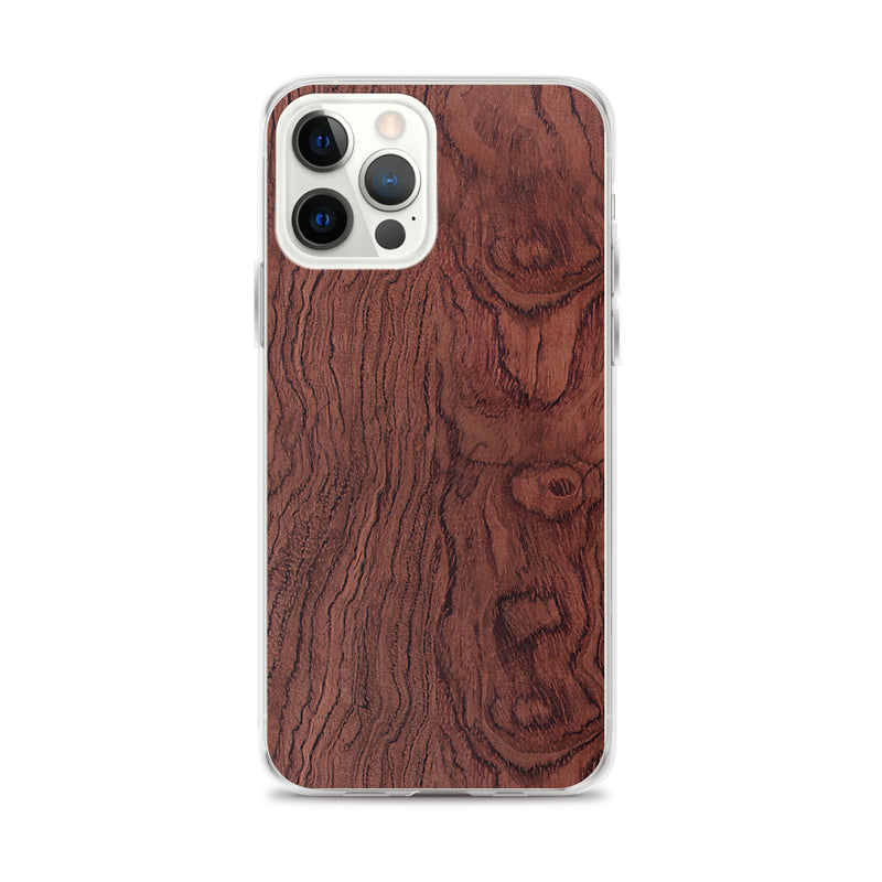 Load image into Gallery viewer, Bubinga Brown Wood iPhone Clear Thin Case CREATIVETECH