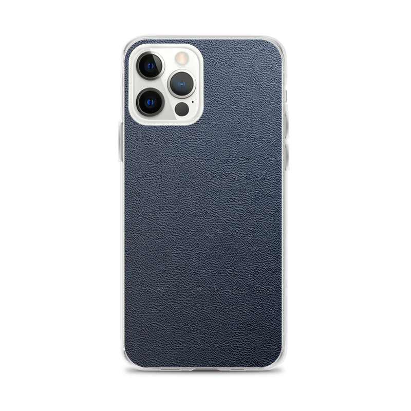 Load image into Gallery viewer, Dark Blue Leather iPhone Clear Thin Case CREATIVETECH
