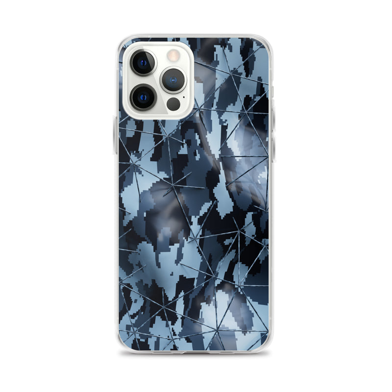 Load image into Gallery viewer, Dark Grey Military Camouflage Tech Polygon iPhone Clear Thin Case CREATIVETECH