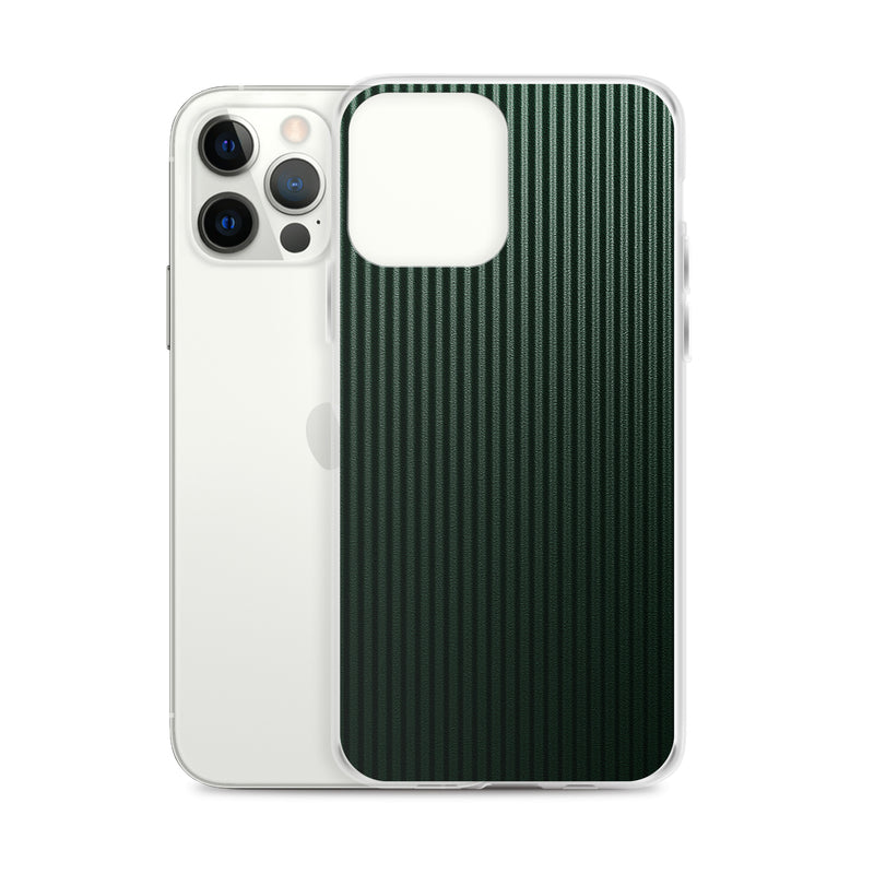 Load image into Gallery viewer, Dark Green Striped Carbon Fiber iPhone Clear Thin Case CREATIVETECH