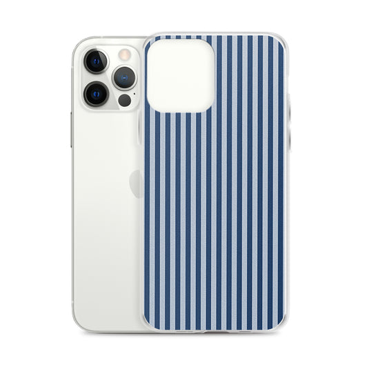 Marine Blue Ribbed iPhone Clear Thin Case CREATIVETECH
