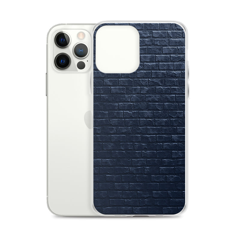 Load image into Gallery viewer, Dark Grey Brick Stone iPhone Clear Thin Case CREATIVETECH
