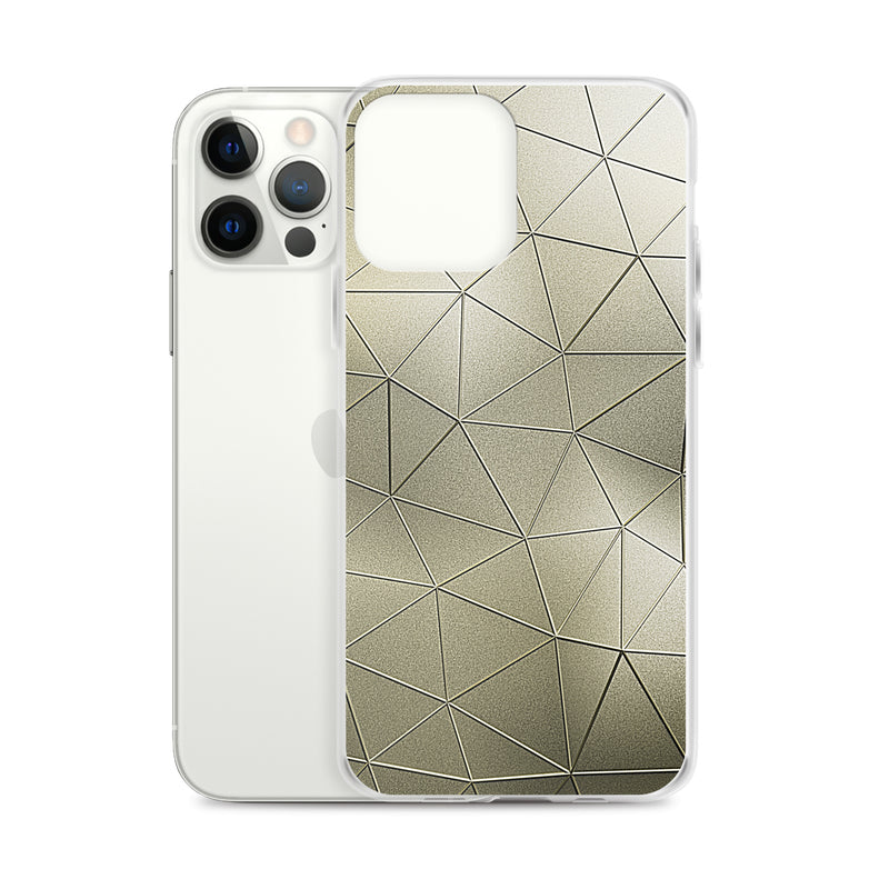 Load image into Gallery viewer, Golden Metal Polygon iPhone Clear Thin Case CREATIVETECH
