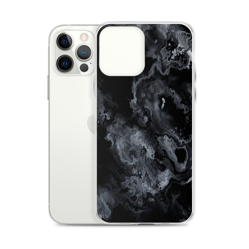 Load image into Gallery viewer, Black Marble Stone iPhone Clear Thin Case CREATIVETECH
