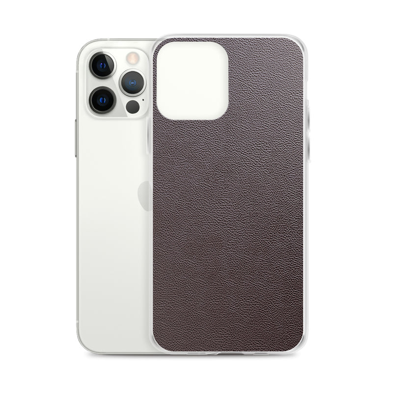 Load image into Gallery viewer, Dark Brown Leather iPhone Clear Thin Case CREATIVETECH
