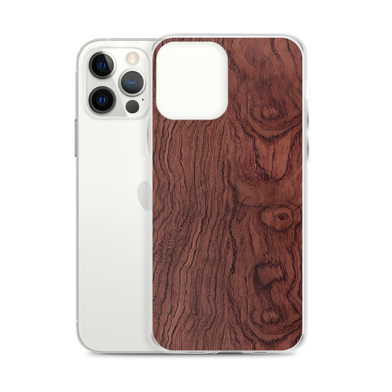 Load image into Gallery viewer, Bubinga Brown Wood iPhone Clear Thin Case CREATIVETECH