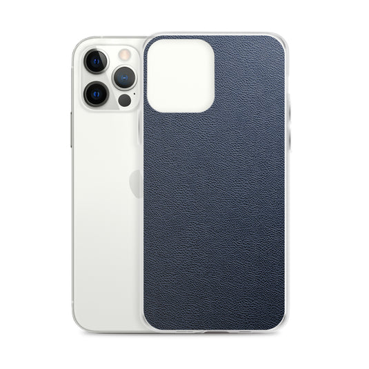 Dark Blue Leather iPhone Clear Thin Case CREATIVETECH