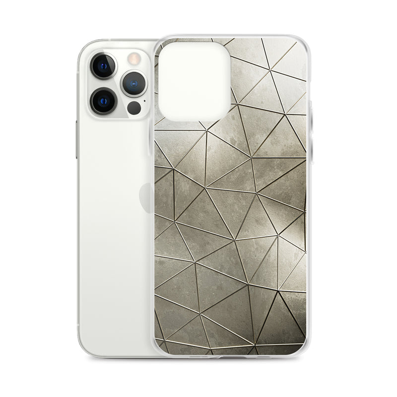 Load image into Gallery viewer, Aged Gold Polygon iPhone Clear Thin Case CREATIVETECH
