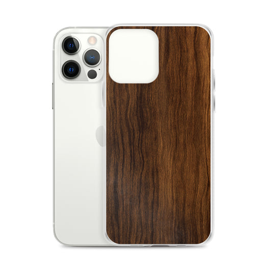 Dark Brown Wood iPhone Clear Thin Case CREATIVETECH