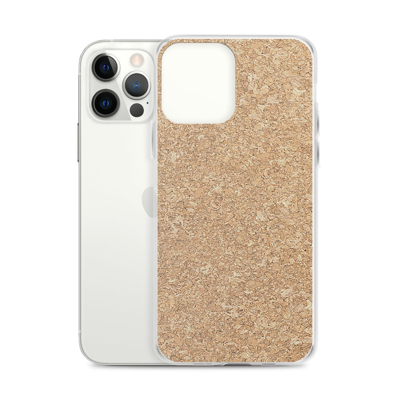 Load image into Gallery viewer, Light Brown Cork Wood iPhone Clear Thin Case CREATIVETECH
