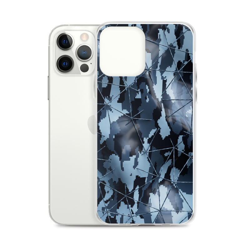 Load image into Gallery viewer, Dark Grey Military Camouflage Tech Polygon iPhone Clear Thin Case CREATIVETECH