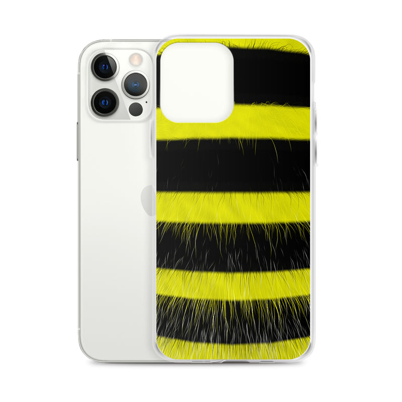 Load image into Gallery viewer, Fluffy Bee Yellow Black iPhone Clear Thin Case CREATIVETECH