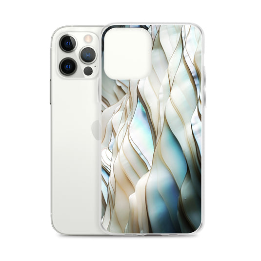 Cream Blue White Pearl iPhone Clear Thin Case CREATIVETECH