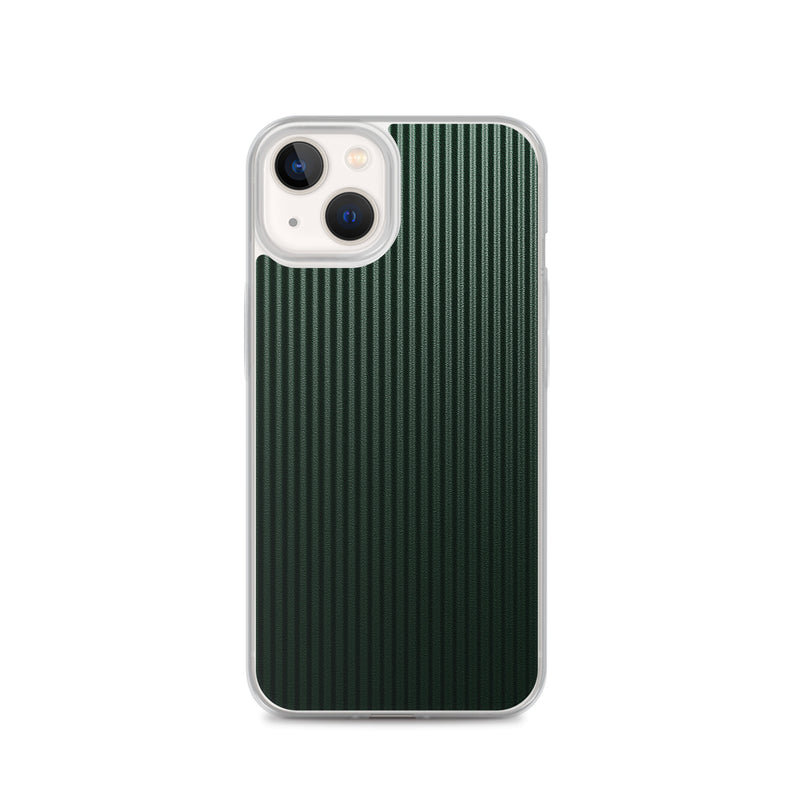 Load image into Gallery viewer, Dark Green Striped Carbon Fiber iPhone Clear Thin Case CREATIVETECH