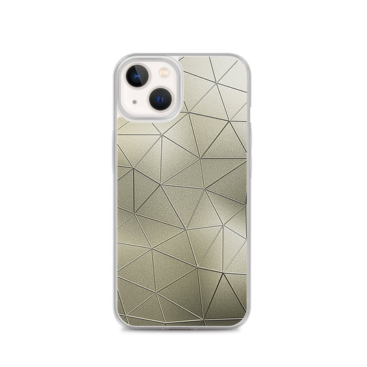 Golden Metal Polygon iPhone Clear Thin Case CREATIVETECH