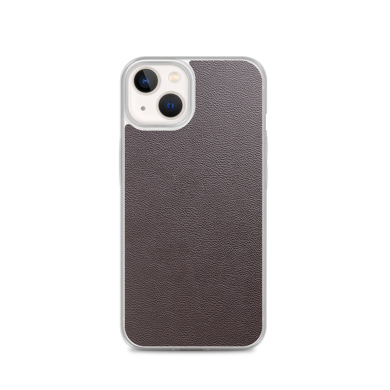 Load image into Gallery viewer, Dark Brown Leather iPhone Clear Thin Case CREATIVETECH
