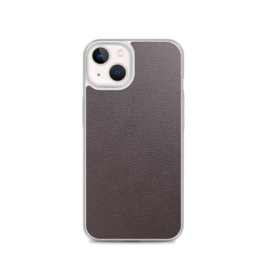 Dark Brown Leather iPhone Clear Thin Case CREATIVETECH