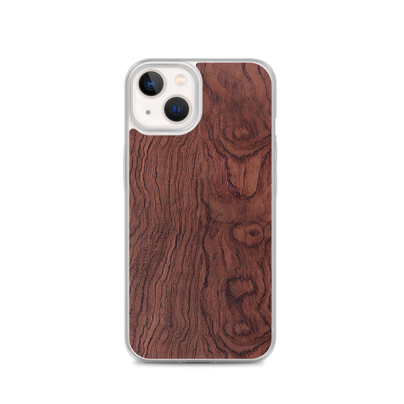 Load image into Gallery viewer, Bubinga Brown Wood iPhone Clear Thin Case CREATIVETECH