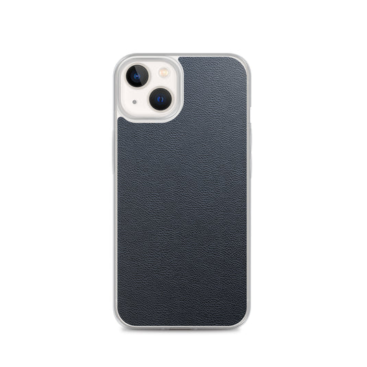 Black Leather iPhone Clear Thin Case CREATIVETECH