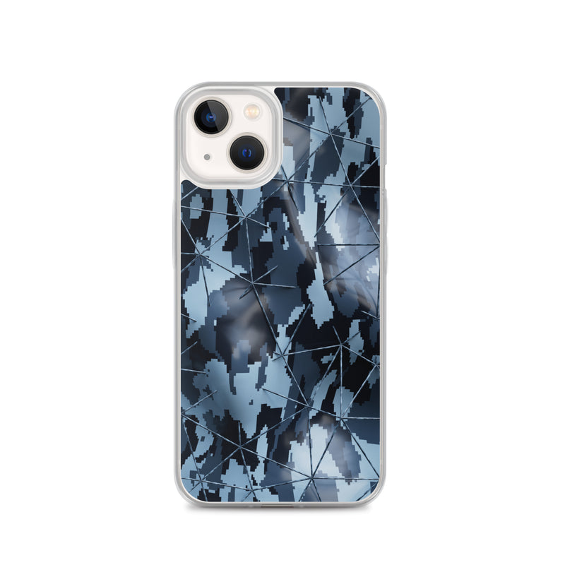 Load image into Gallery viewer, Dark Grey Military Camouflage Tech Polygon iPhone Clear Thin Case CREATIVETECH