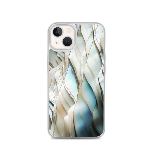Cream Blue White Pearl iPhone Clear Thin Case CREATIVETECH