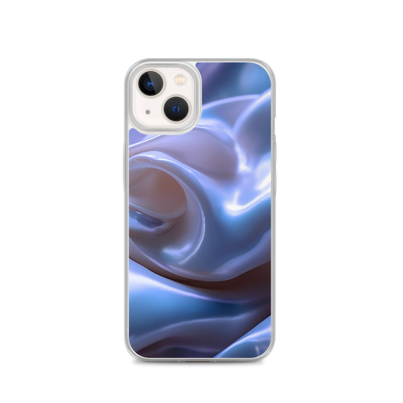 Load image into Gallery viewer, Blue Satin Pearl Cloth iPhone Clear Thin Case CREATIVETECH
