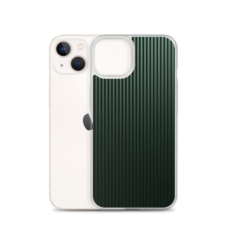 Load image into Gallery viewer, Dark Green Striped Carbon Fiber iPhone Clear Thin Case CREATIVETECH