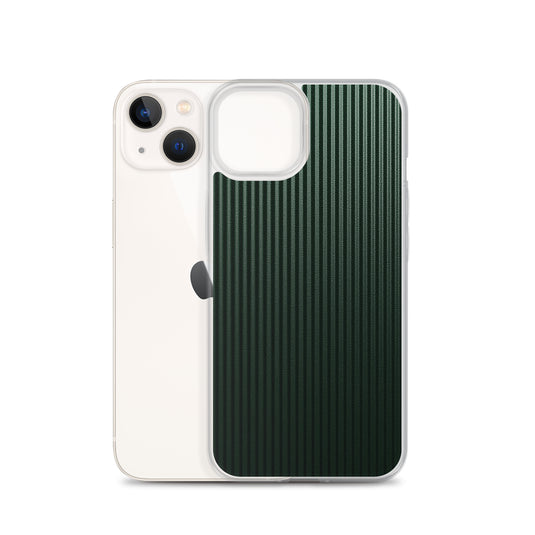 Dark Green Striped Carbon Fiber iPhone Clear Thin Case CREATIVETECH