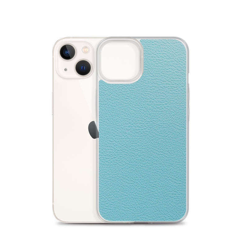 Load image into Gallery viewer, Mint Green Leather iPhone Clear Thin Case CREATIVETECH